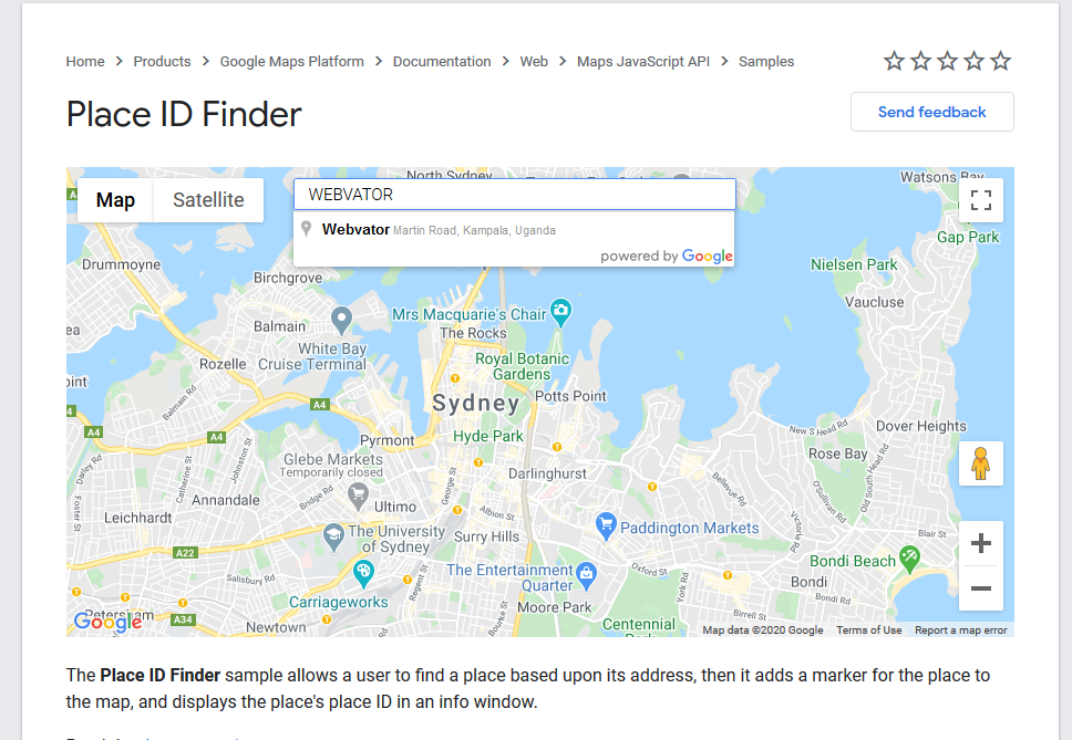 Find google map ID