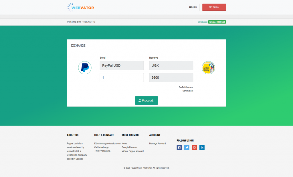 Paypal Cash web app Uganda