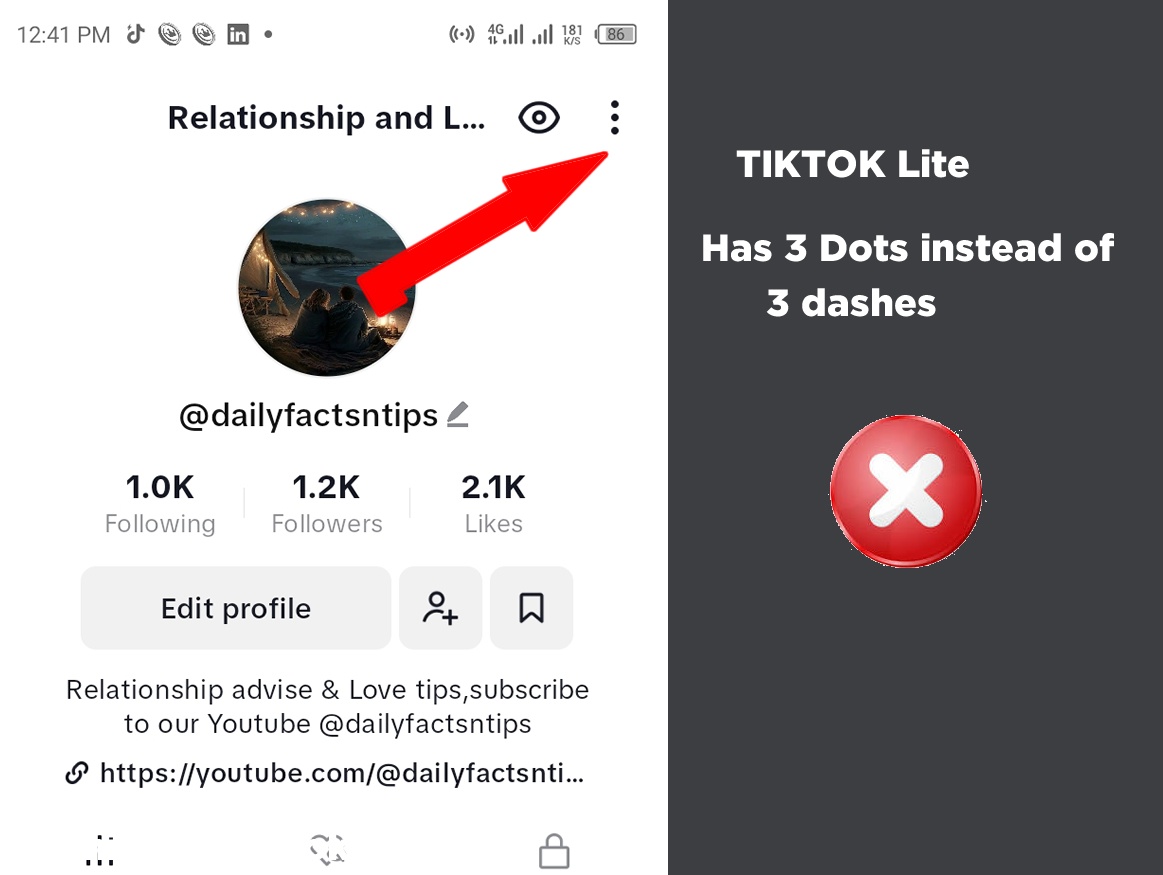 Tiktok Lite not showing balance