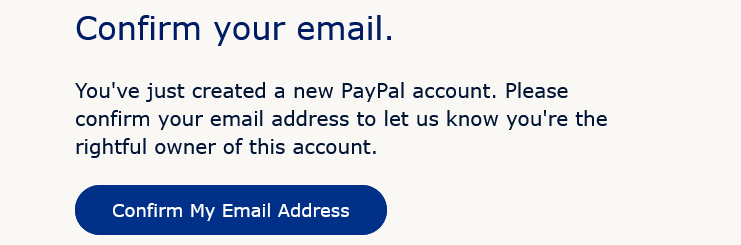 Paypal email verification