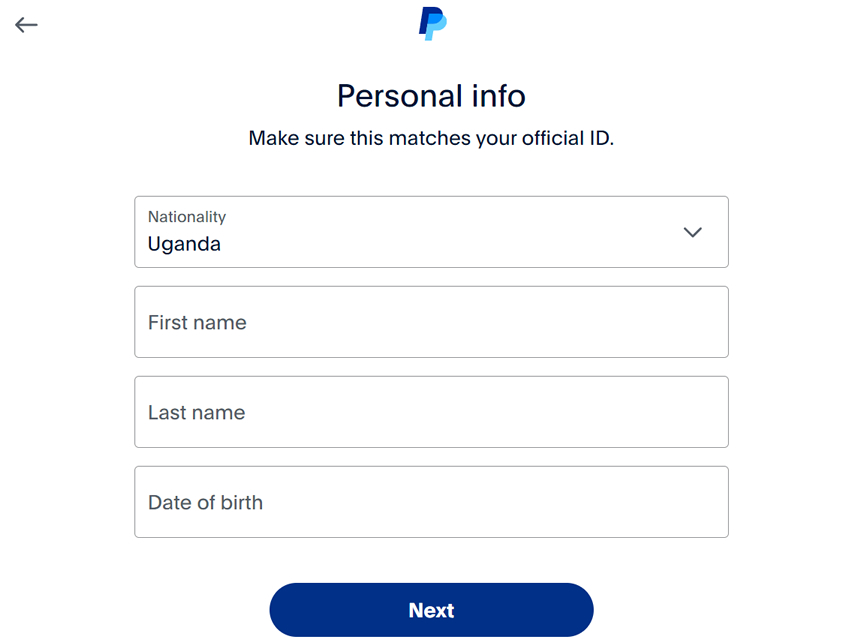 How to create a uganda paypal account